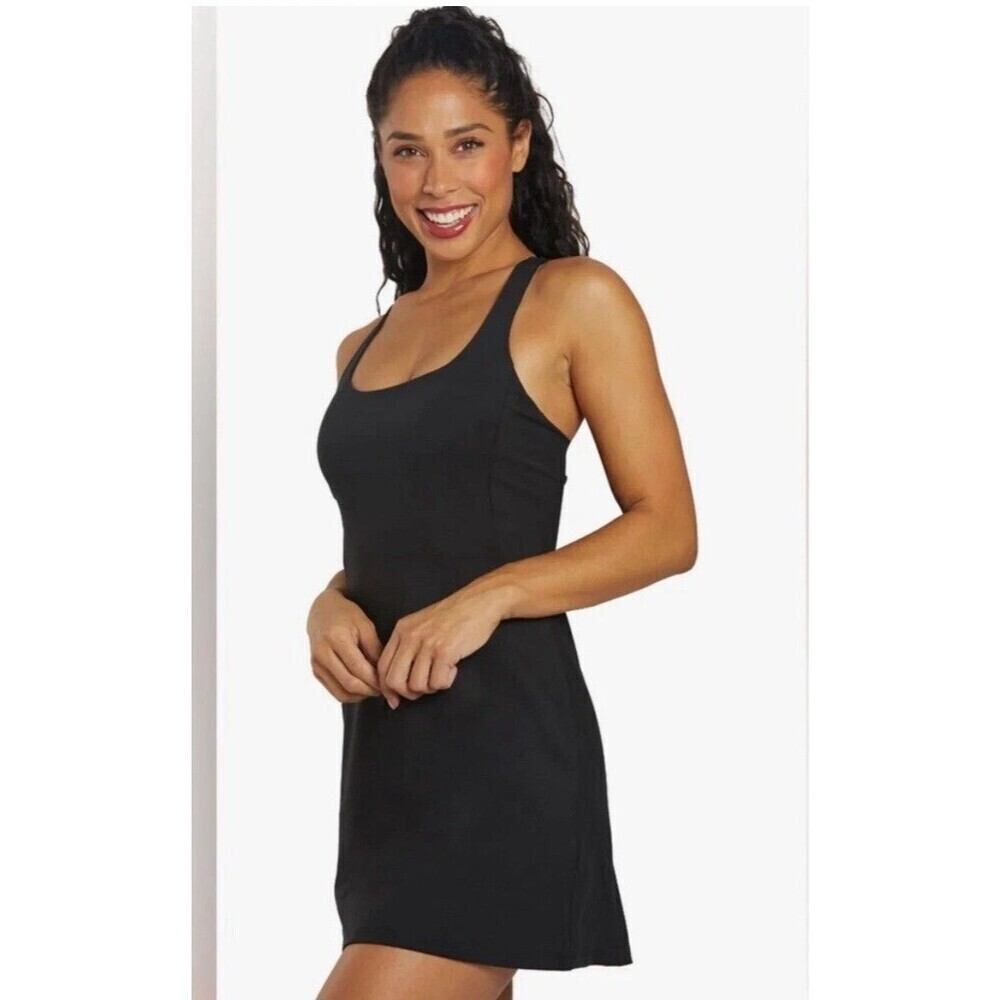 Girlfriend Collective Paloma Mini Tennis Dress Racerback Black Sz S Athleisure